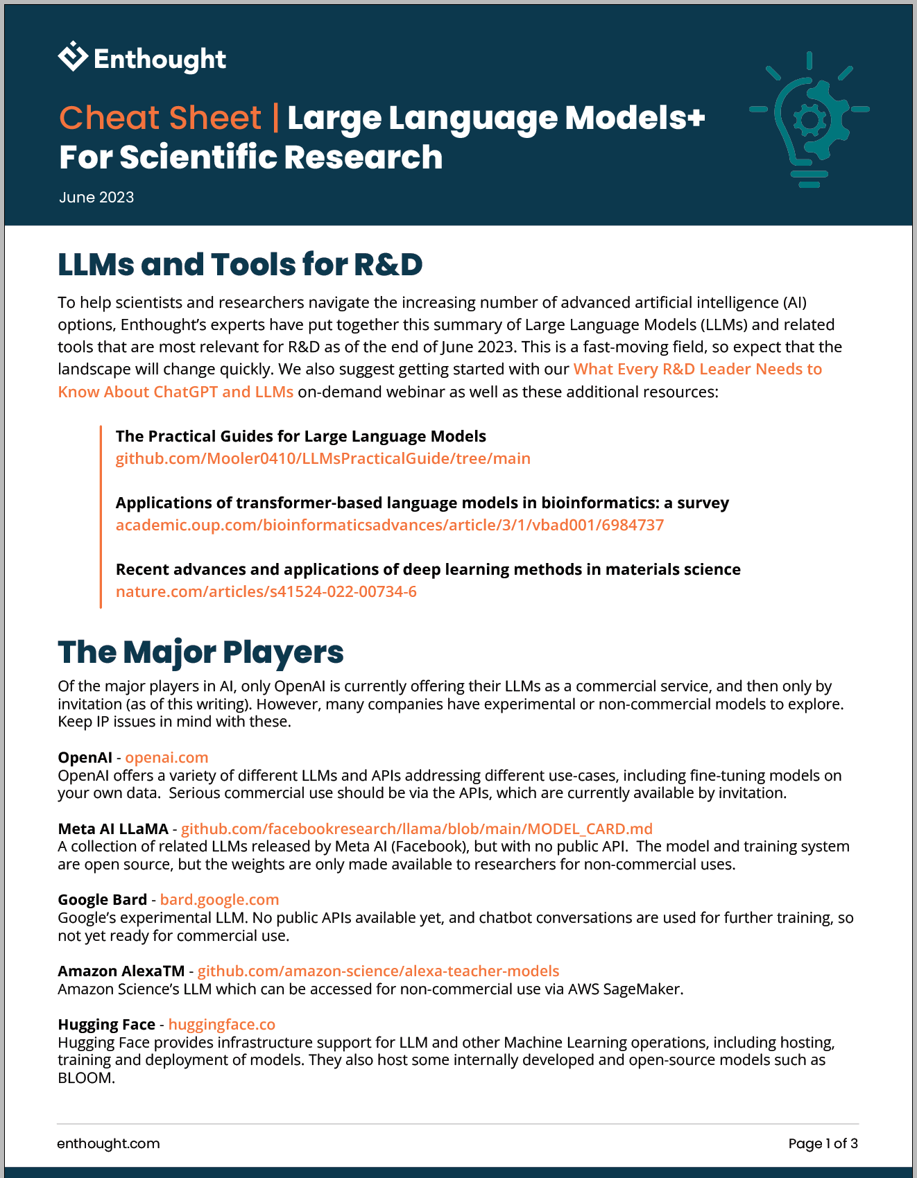 Cheat Sheet, Large Language Models+ For Scientific Research